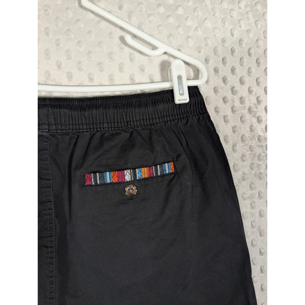Wowie Casual Shorts Men's Large Black Aztec Tribal Trim Beach 7" Slim - Picture 6 of 14